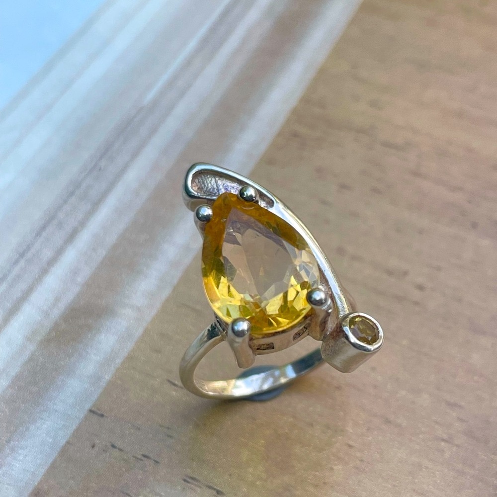 Citrine Ring in 925 Sterling silver (US 6)